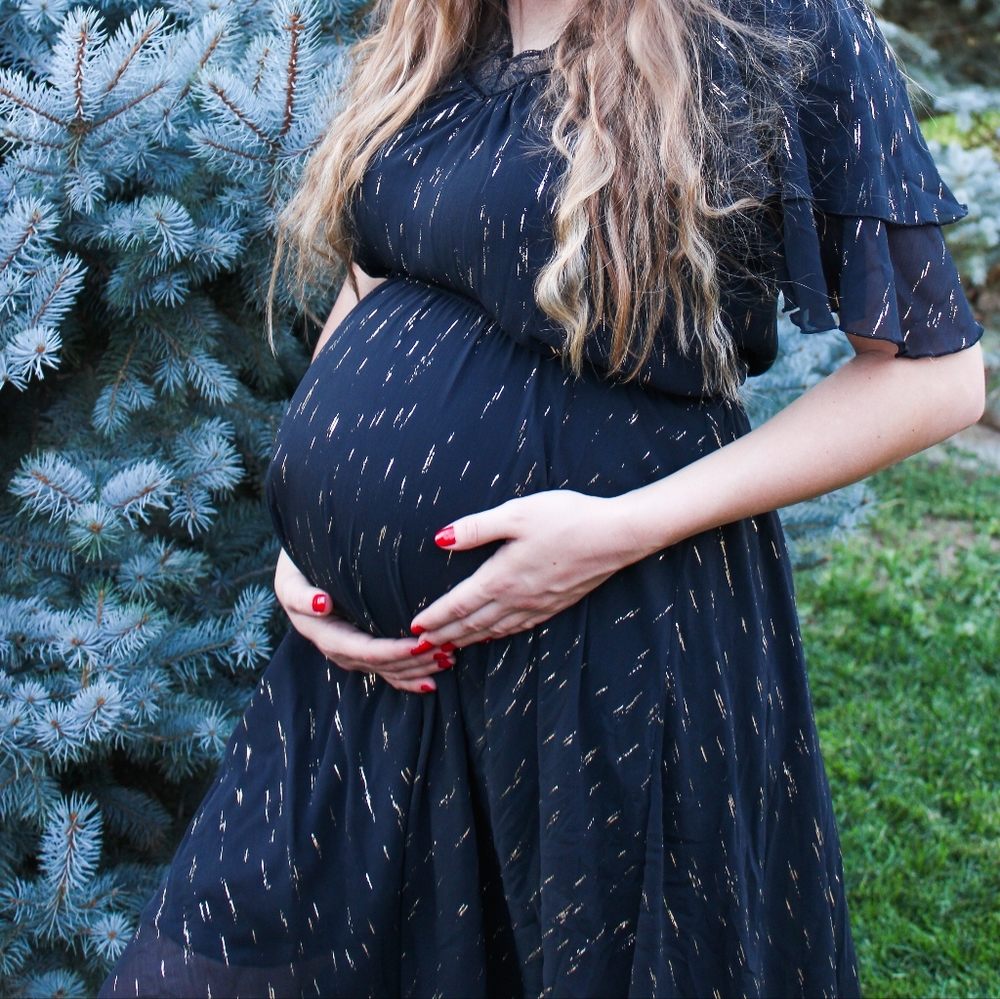 Thrifted dress, loved this find. I wore it once. Looks cute for maternity, or